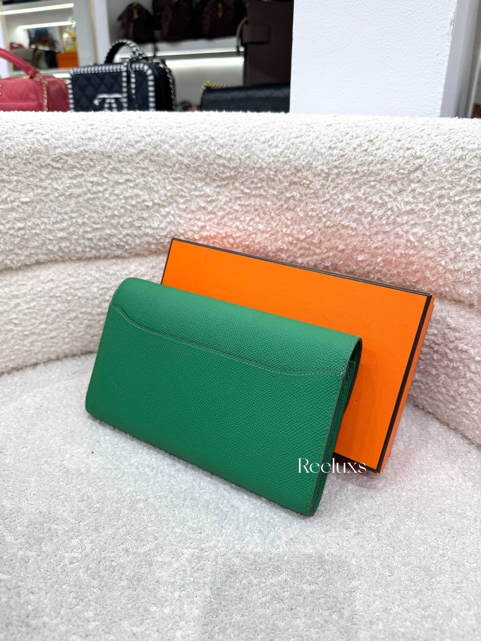 Hermès Constance Wallet To Go Vert Vertigo Epsom Gold Hardware
