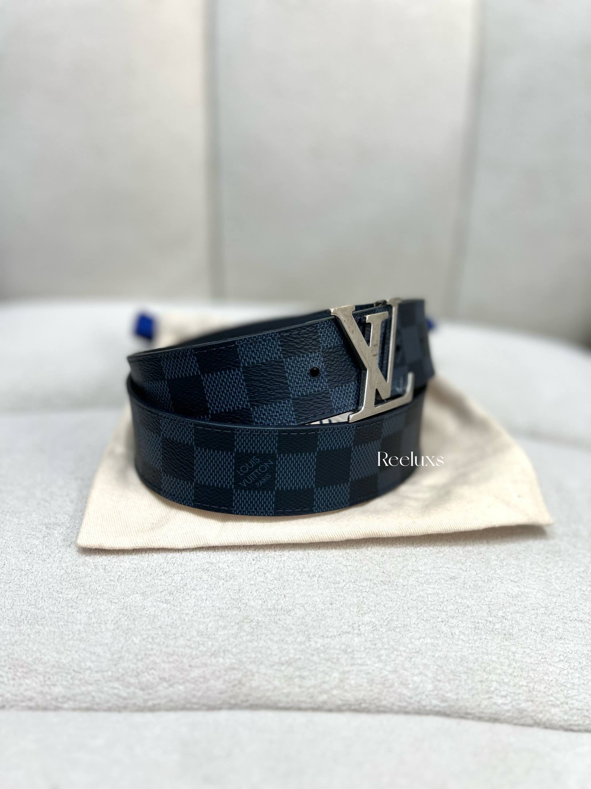LOUIS VUITTON LV Initiales 40 mm Reversible Belt In Damier Graphite Canvas