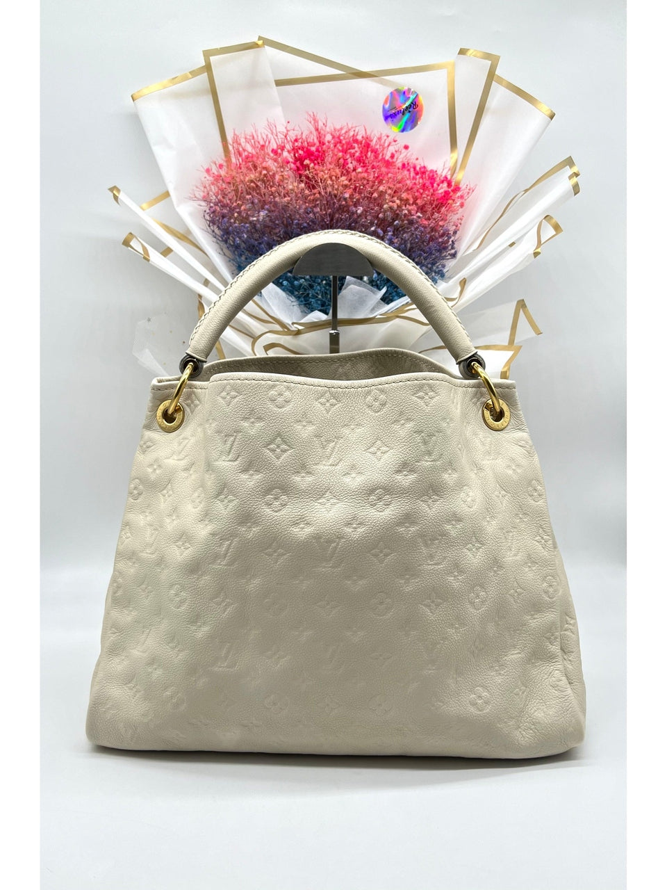 LOUIS VUITTON White Aurora Monogram&nbsp; Empreinte Artsy Leather MM Handbag - Reeluxs 