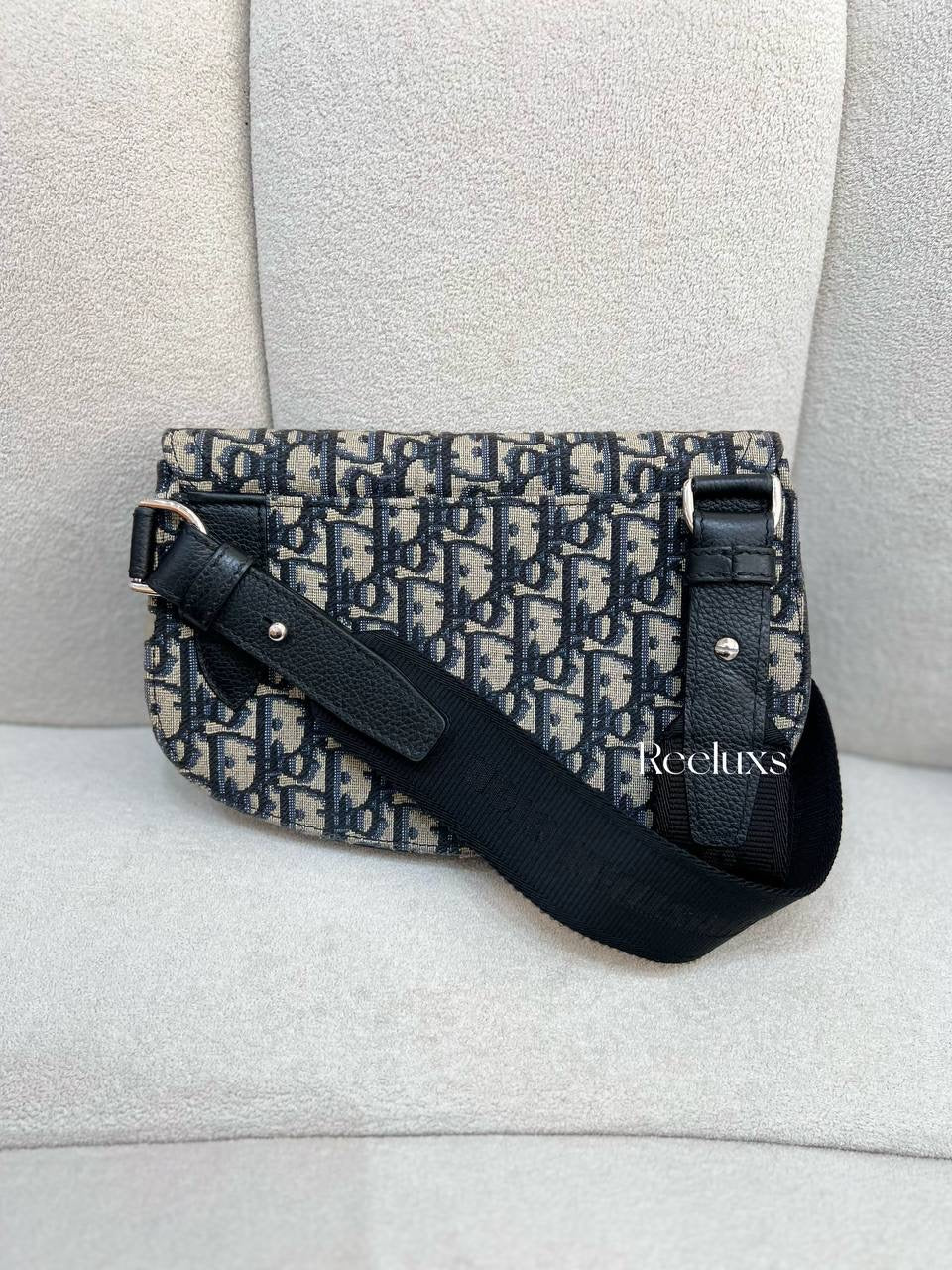CHRISTIAN DIOR Saddle Oblique Jacquard Canvas Messenger Bag