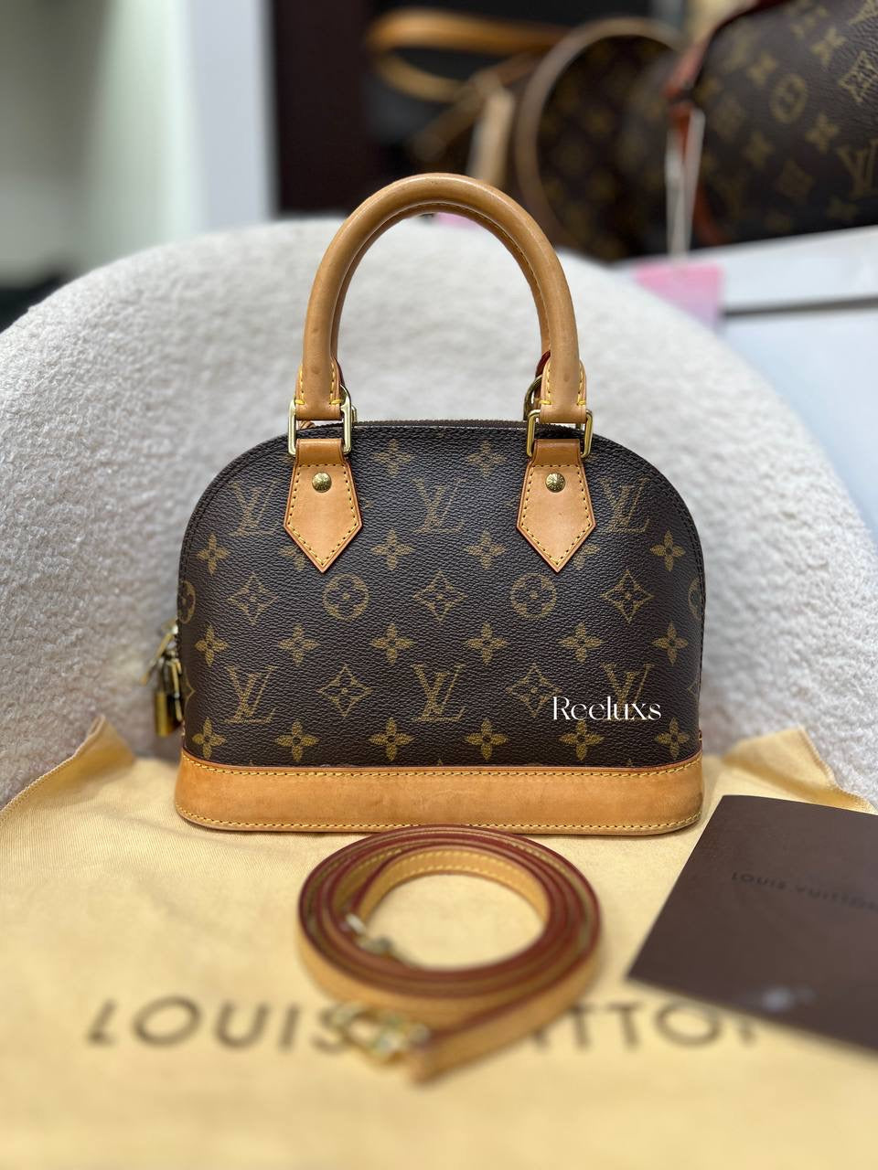 LOUIS VUITTON Alma BB Handbag Iconic Monogram Canvas