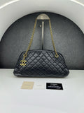 CHANEL  Mademoiselle Bowling Leather Black Shoulder Bag ( GHW )