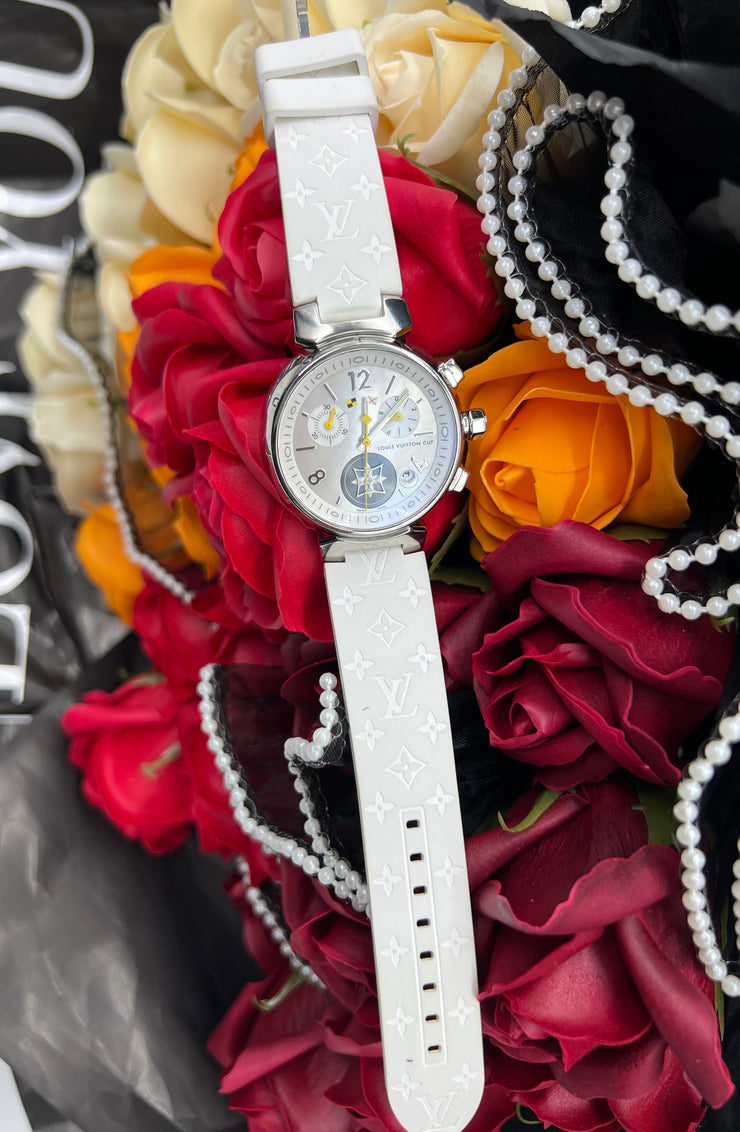 Louis Vuitton Tambour Q132C Women's Watch in Stainless Steel, myGemma