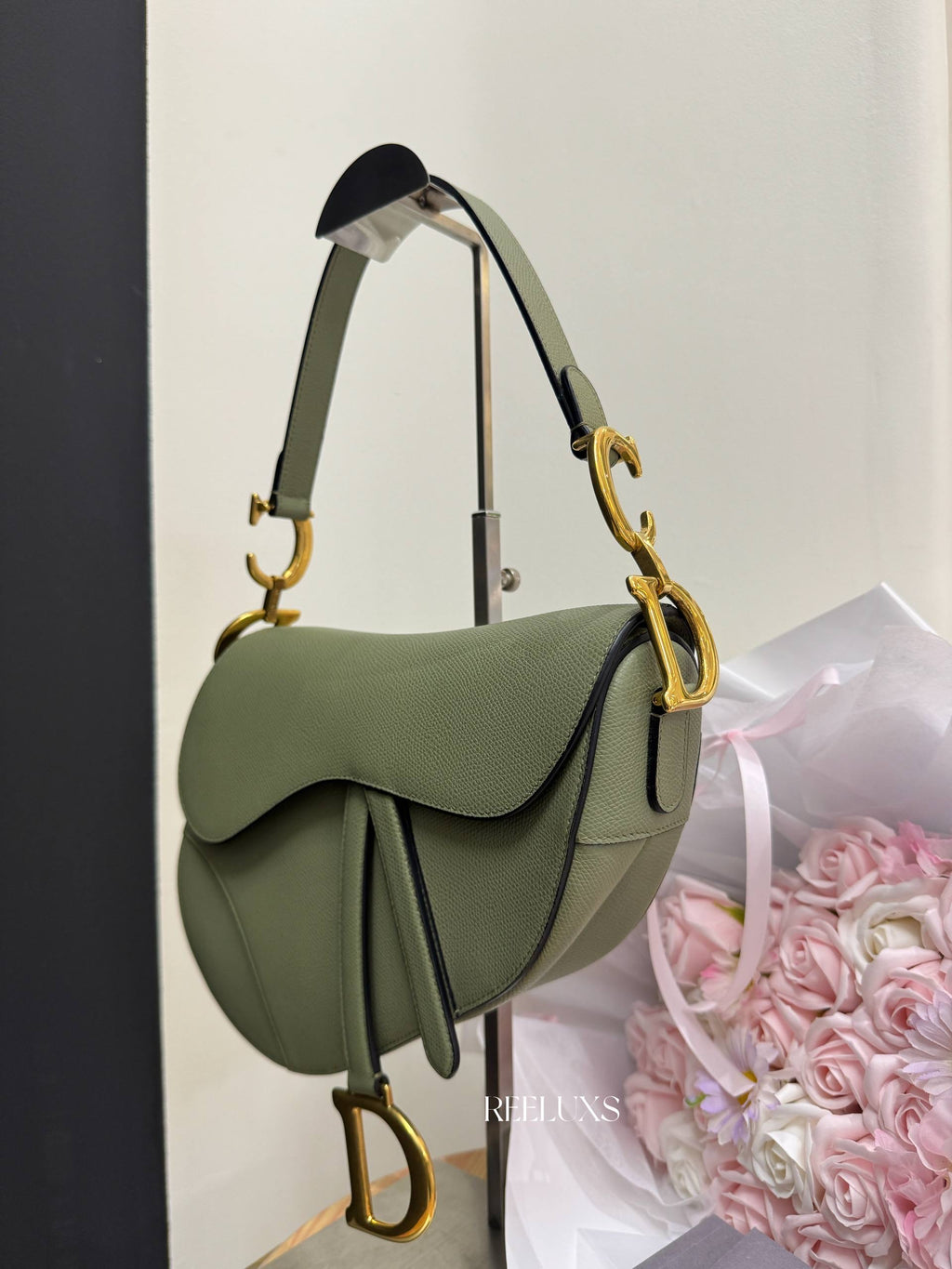 CHRISTIAN DIOR  Sage Green Grained Calfskin