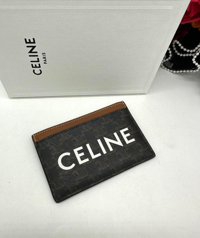 CELINE Card Holder In
TriompheCanvas With CELINE Print Tan - Reeluxs 