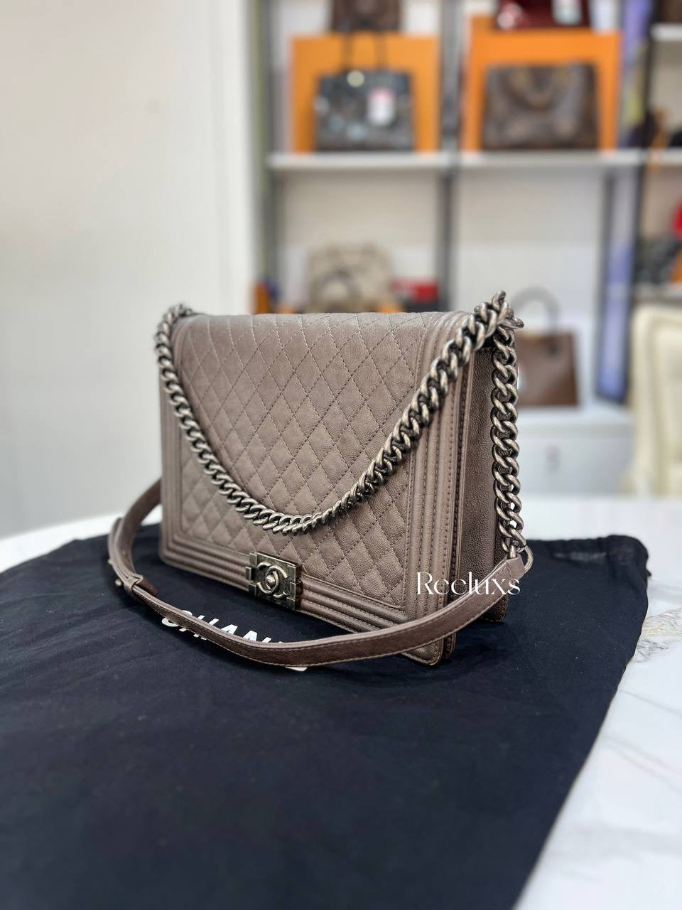 Chanel Boy Bag Medium Chain Shoulder Bag