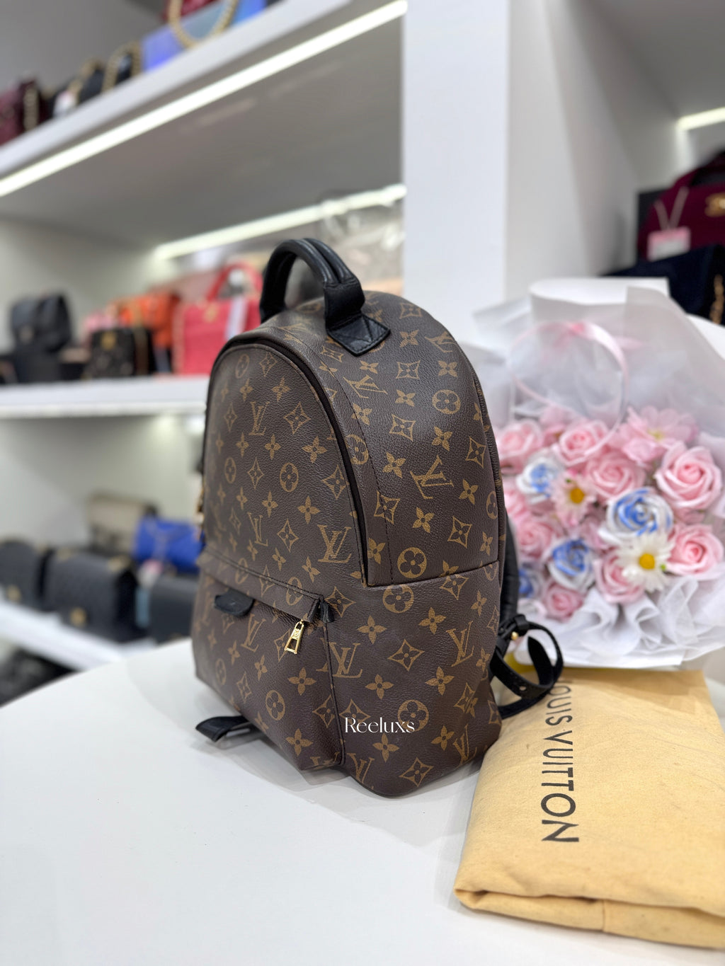 LOUIS VUITTON Palm Springs MM Backpack Monogram Coated Canvas