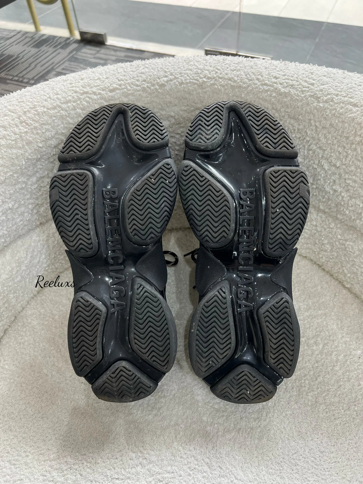 Balenciaga S Trainers Shoe In Black White Size 42