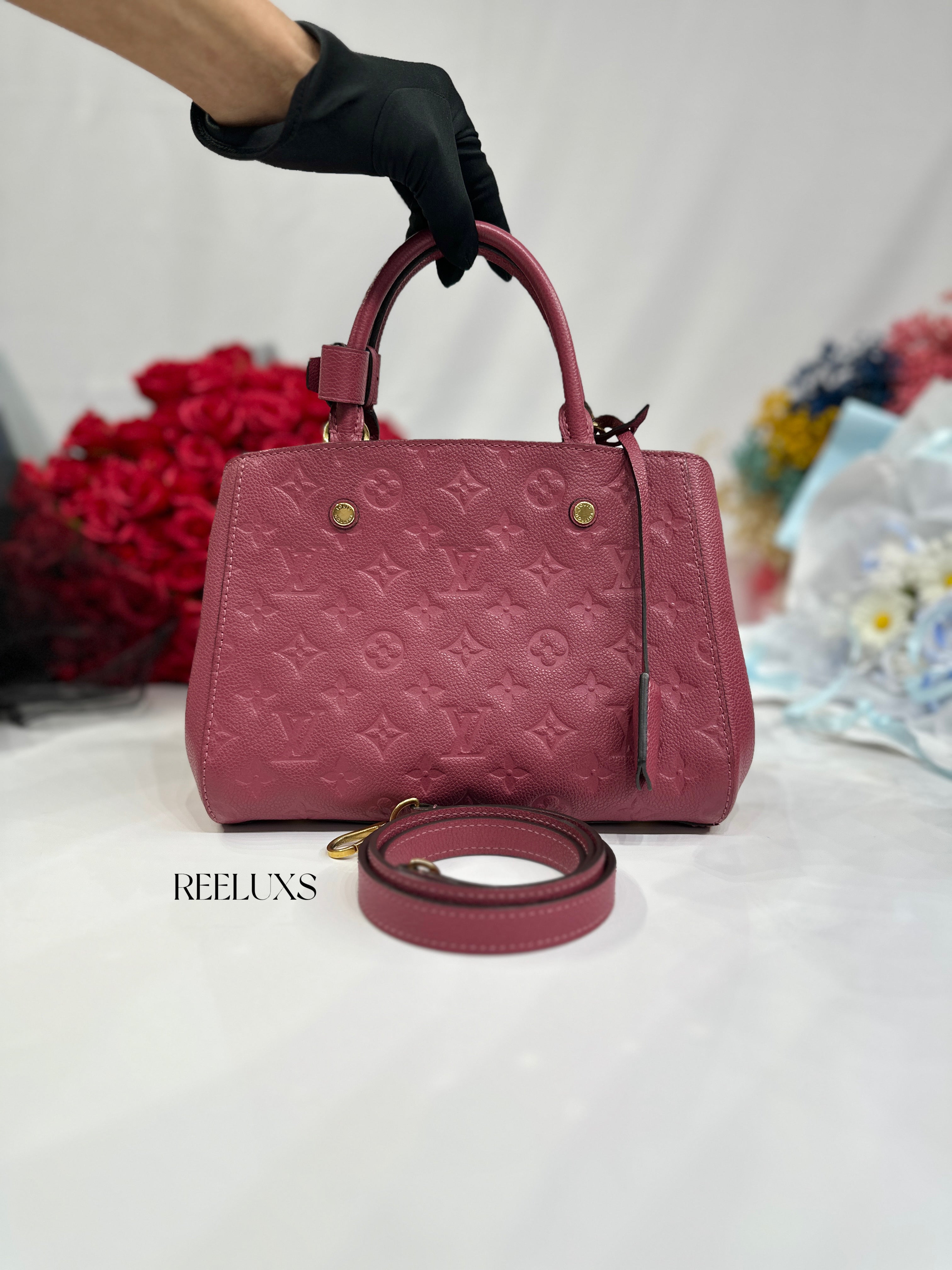 Louis Vuitton LV  Montaigne Bag crafted Monogram Empreinte leather