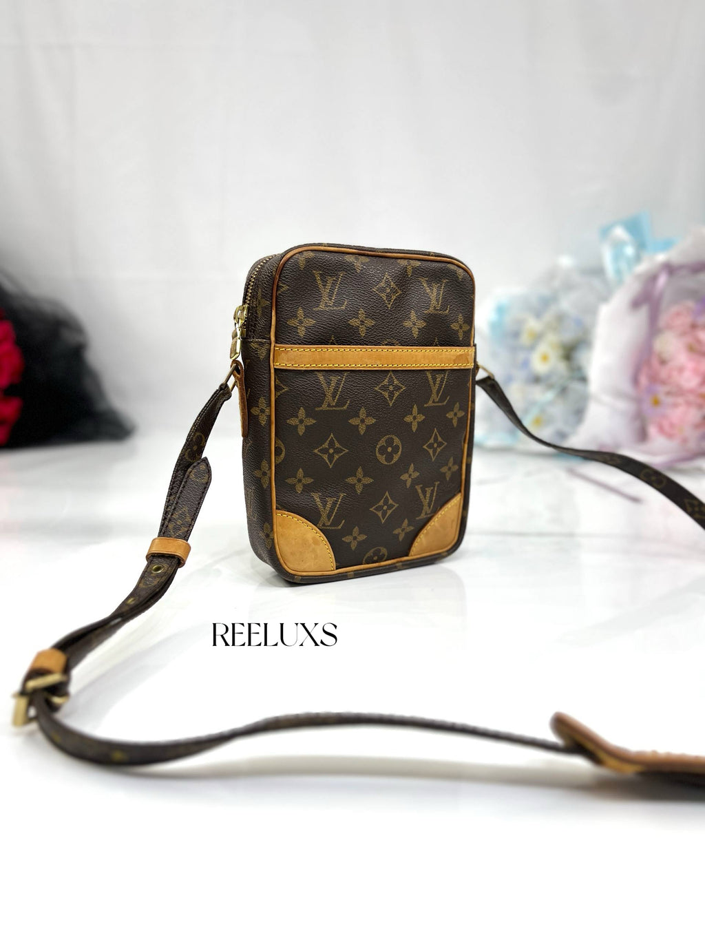 LOUIS VUITTON Danube Monogram Canvas Shoulder Bag For Women