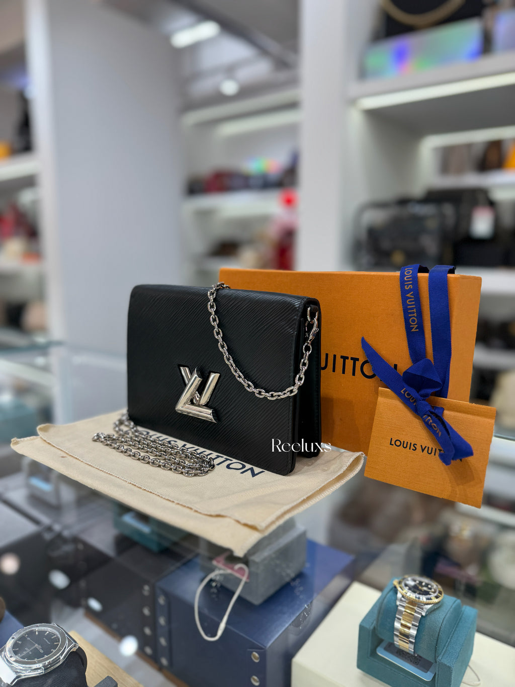 LOUIS  VUITTON Twist Belt Wallet On Chain Epi Leather