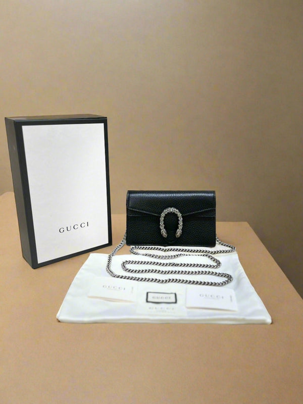 GUCCI Black Supper Mini Dionysus Bag - Reeluxs 