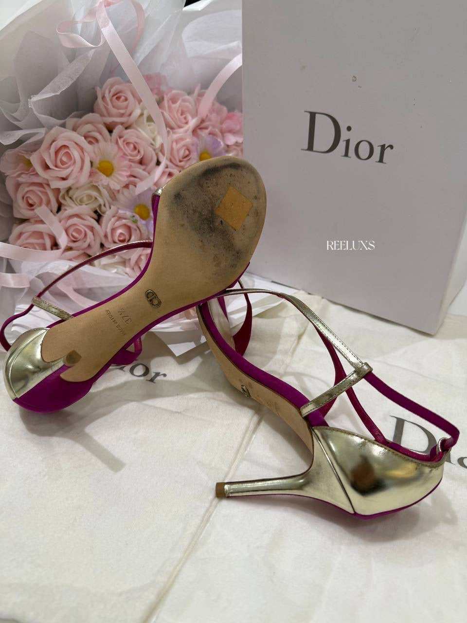 CHRISTIAN DIOR Strappy Slingback Stiletto Sandals