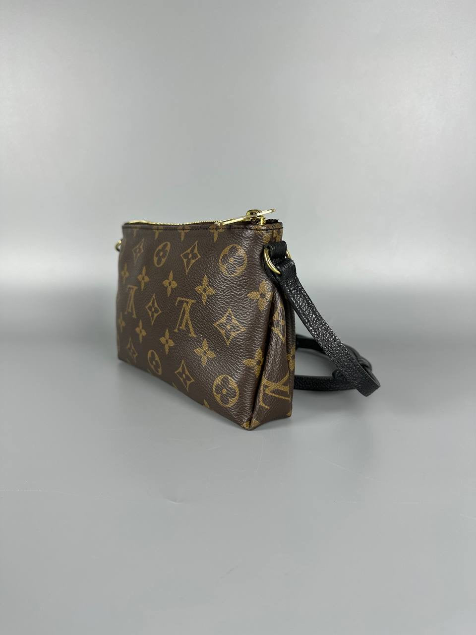 LOUIS VUITTON LV Monogram Pallas Pochette Crossbody Bag Black