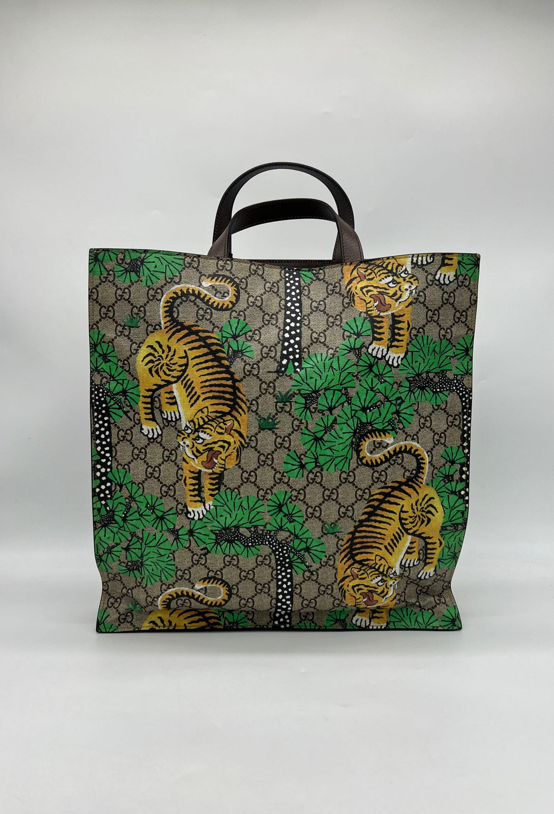 GUCCI GG Supreme Bengal Tiger Vertical Tote - Reeluxs 