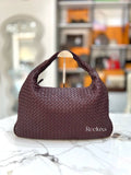 BOTTEGA VENETA Burgundy Intrecciato Hobo Shoulder Bag