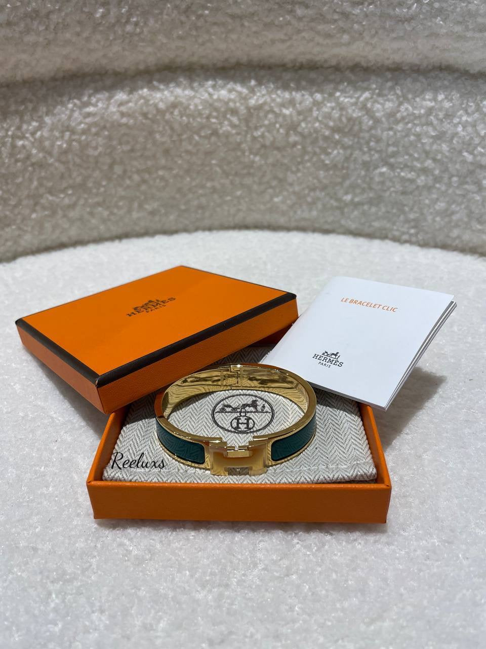 FULL SET HERMES Clic Clac H  Bracelet GHW Gold Hardware