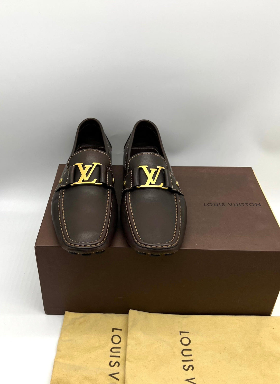 Louis Vuitton Chocolate Brown Monte Carlo Leather Loafers - Reeluxs 