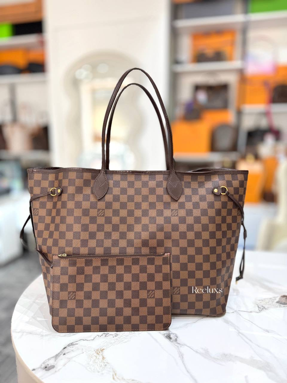 LOUIS VUITTON LV Neverfull GM Damier Ebene Canvas Tote Bag