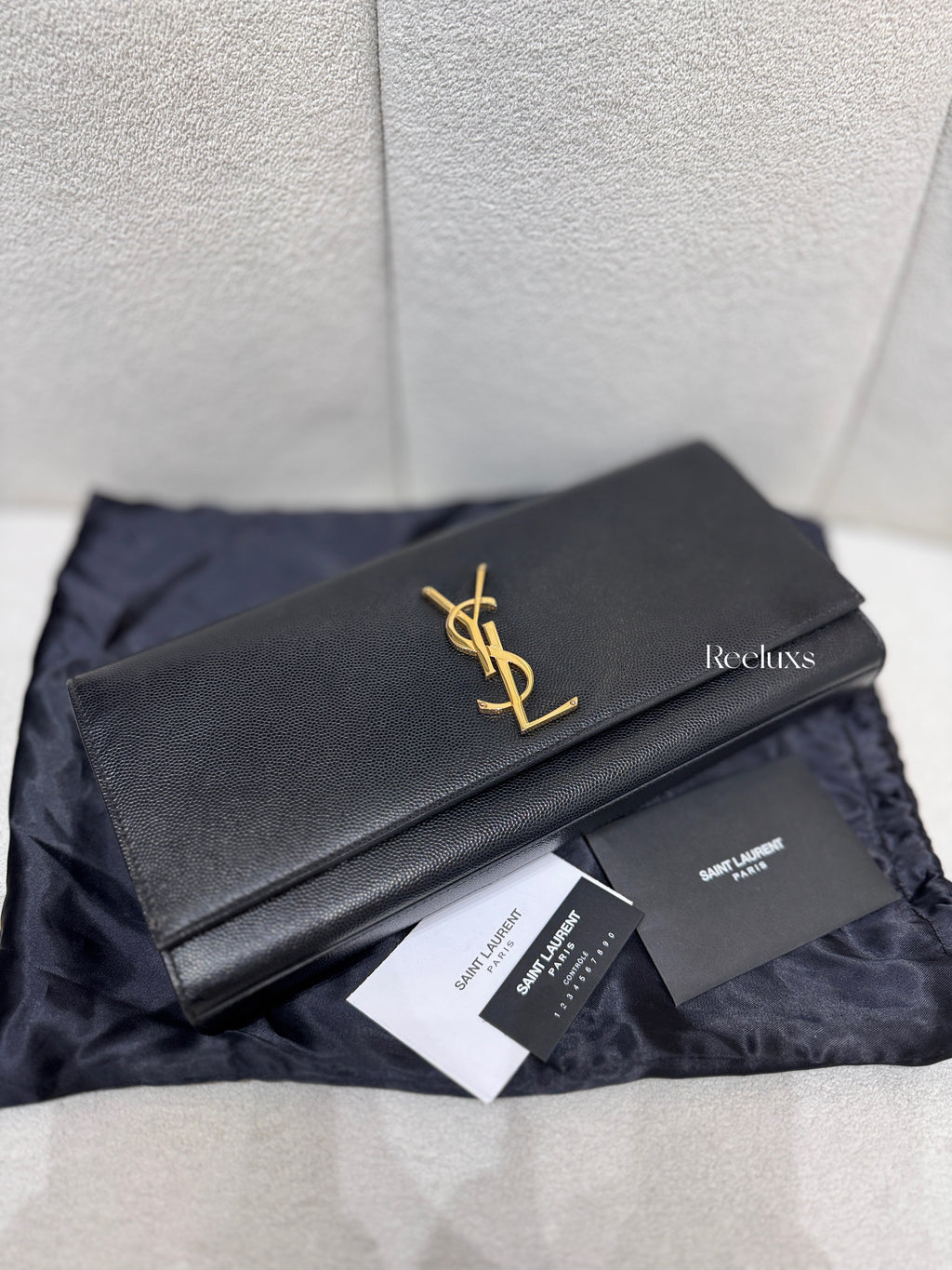 YVES SAINT LAURENT YSL Kate Black Clutch Bag