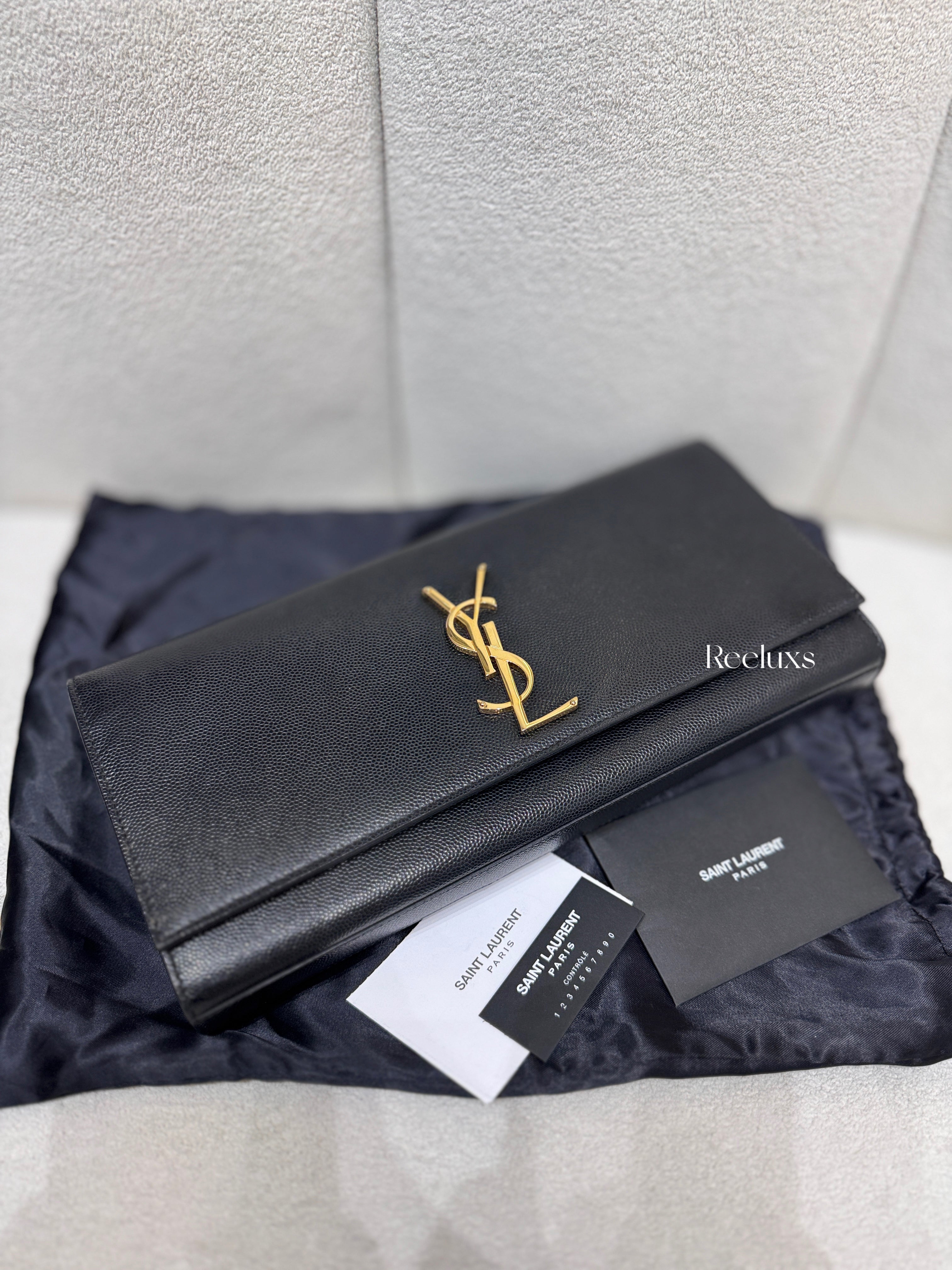 YVES SAINT LAURENT YSL Kate Black Clutch Bag