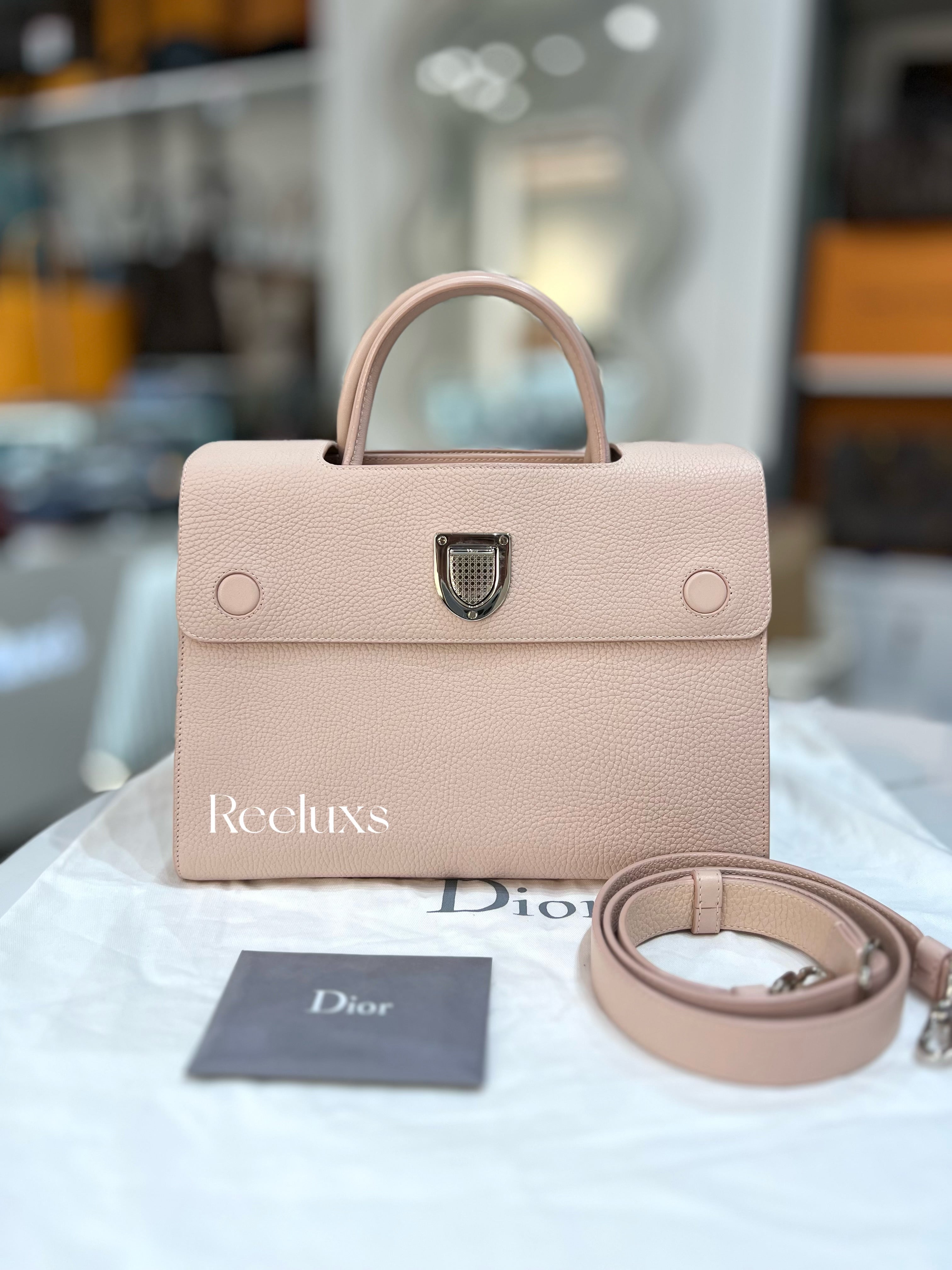 CHRISTIAN DIOR Diorever Pale Pink Grained Leather Handbag