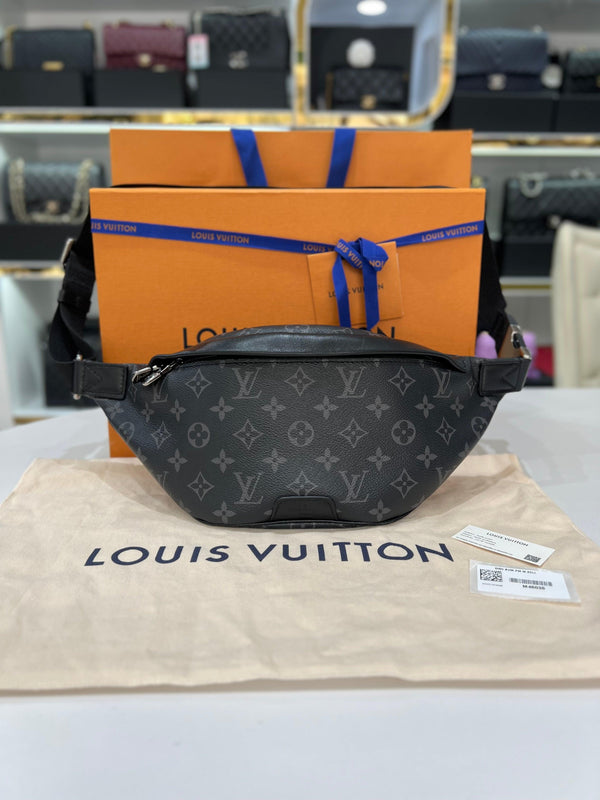 Full Set NFC LOUIS VUITTON Monogrameclipse Discovery Bumbag PM RFID M46035 SHW Men Belt Bag - Reeluxs 