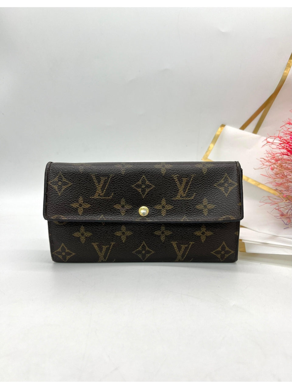 LOUIS VUITTON Pochette Porte Monet Credit Monogram Long Wallet - Reeluxs 