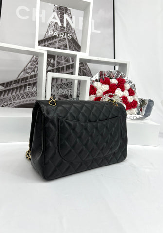 CHANEL Classic Flap Jumbo Black Caviar - Reeluxs 