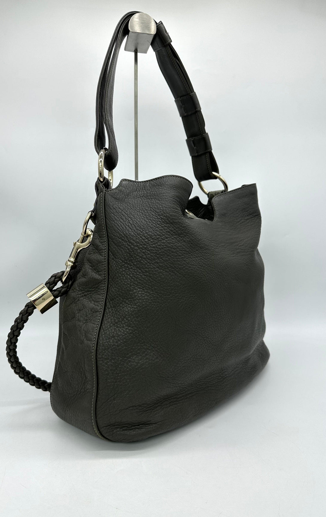 GUCCI Olive Green Alligator Trimmed Hobo Bag - Reeluxs 