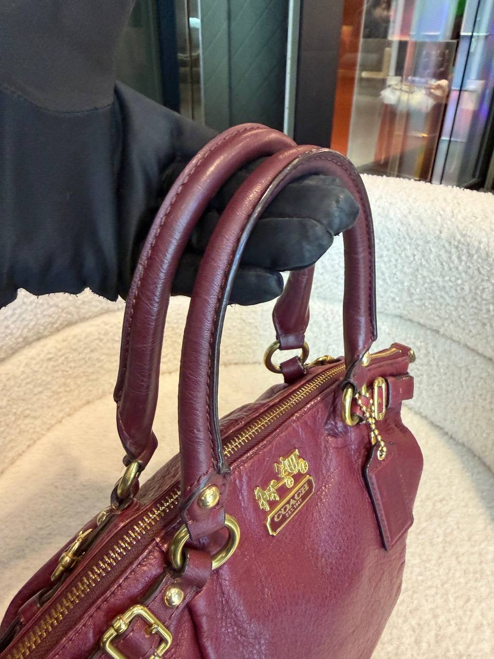 Coach Madison Sophia Deep Burgundy Leather Satchel