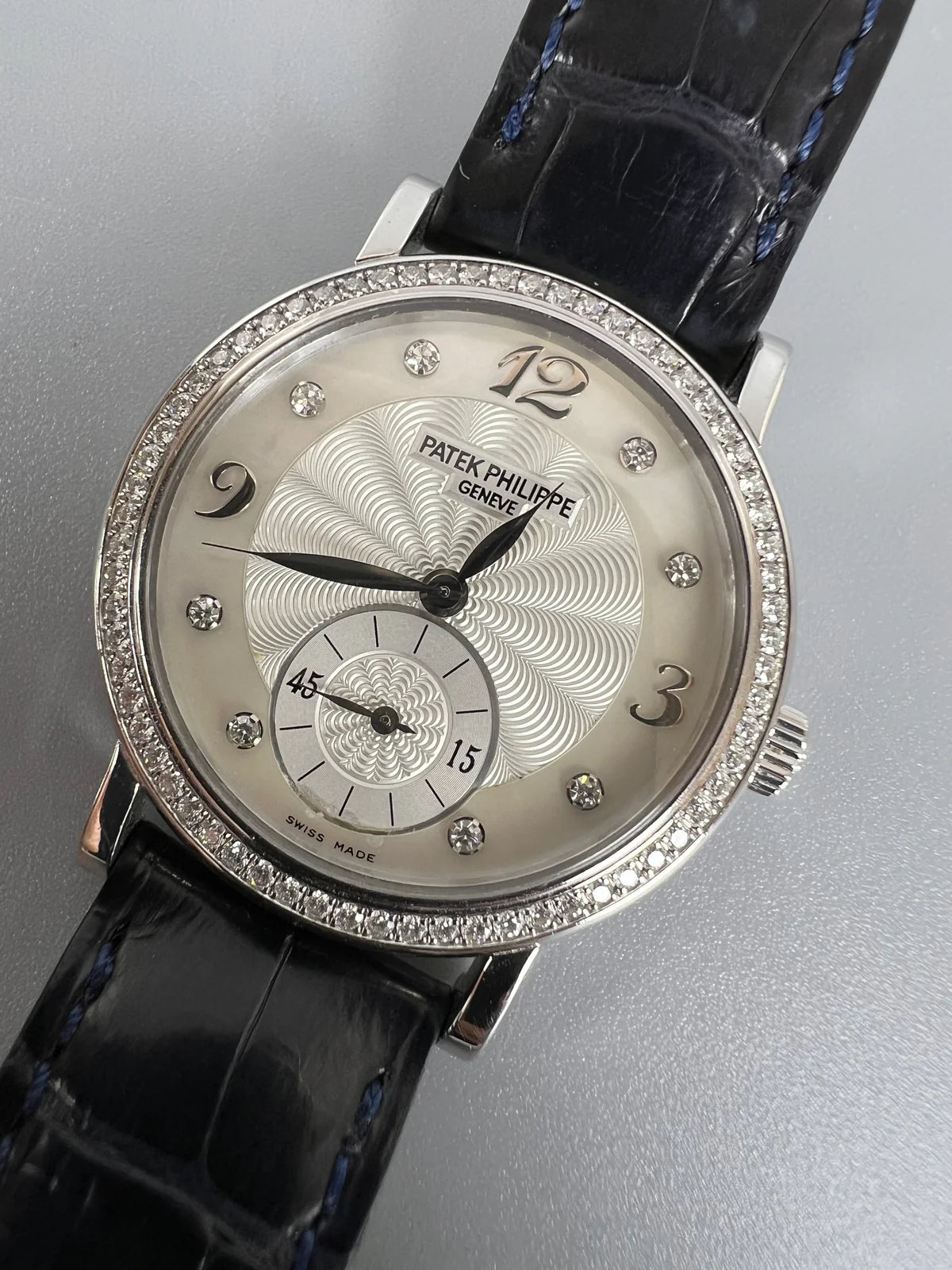 PATEK PHILIPPE  Calatrava White Gold Mother of Pearl Diamond Ladies Watch