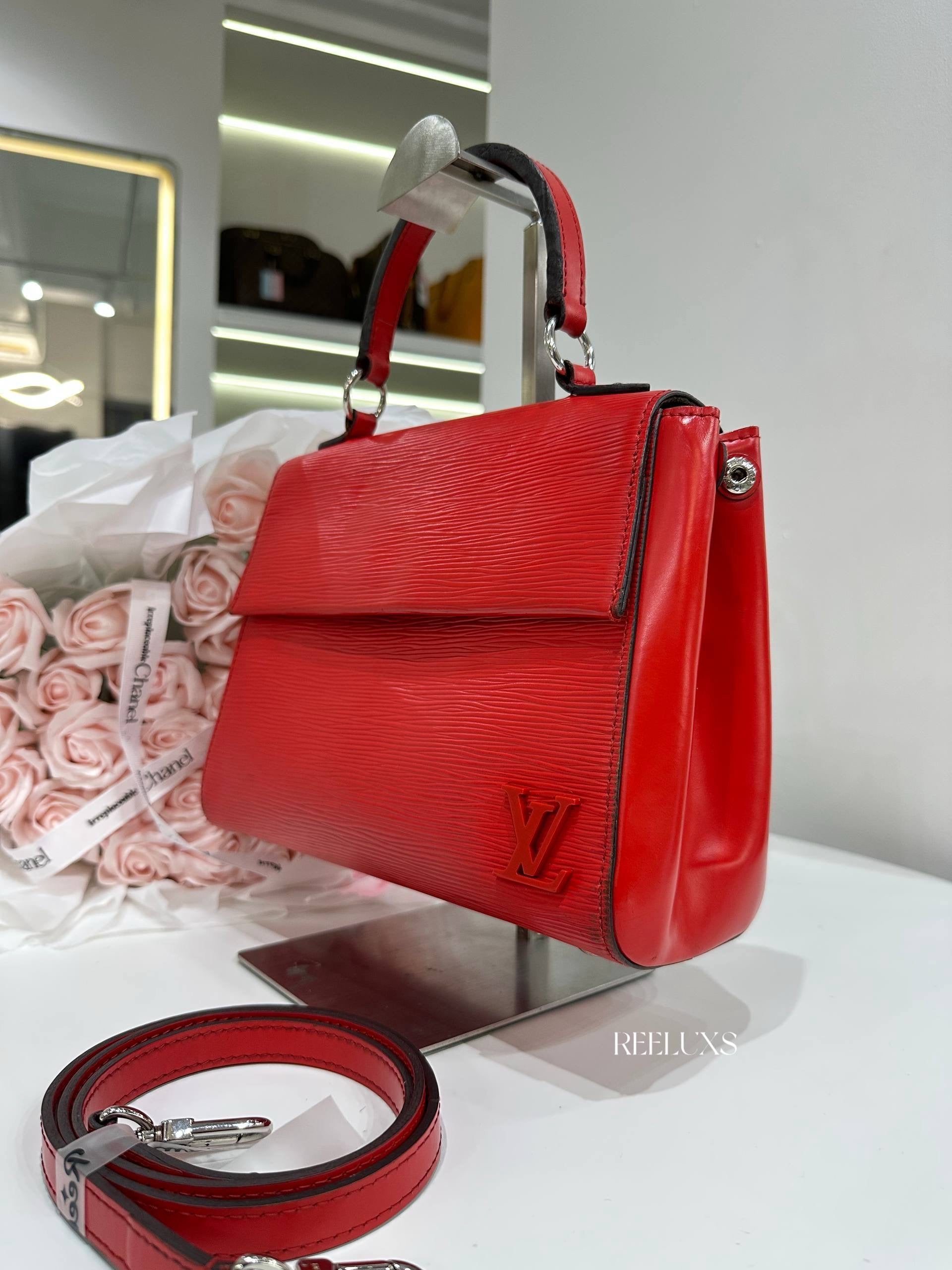LOUIS VUITTON  LV Cluny BB Red Epi Leather Top Handle Bag