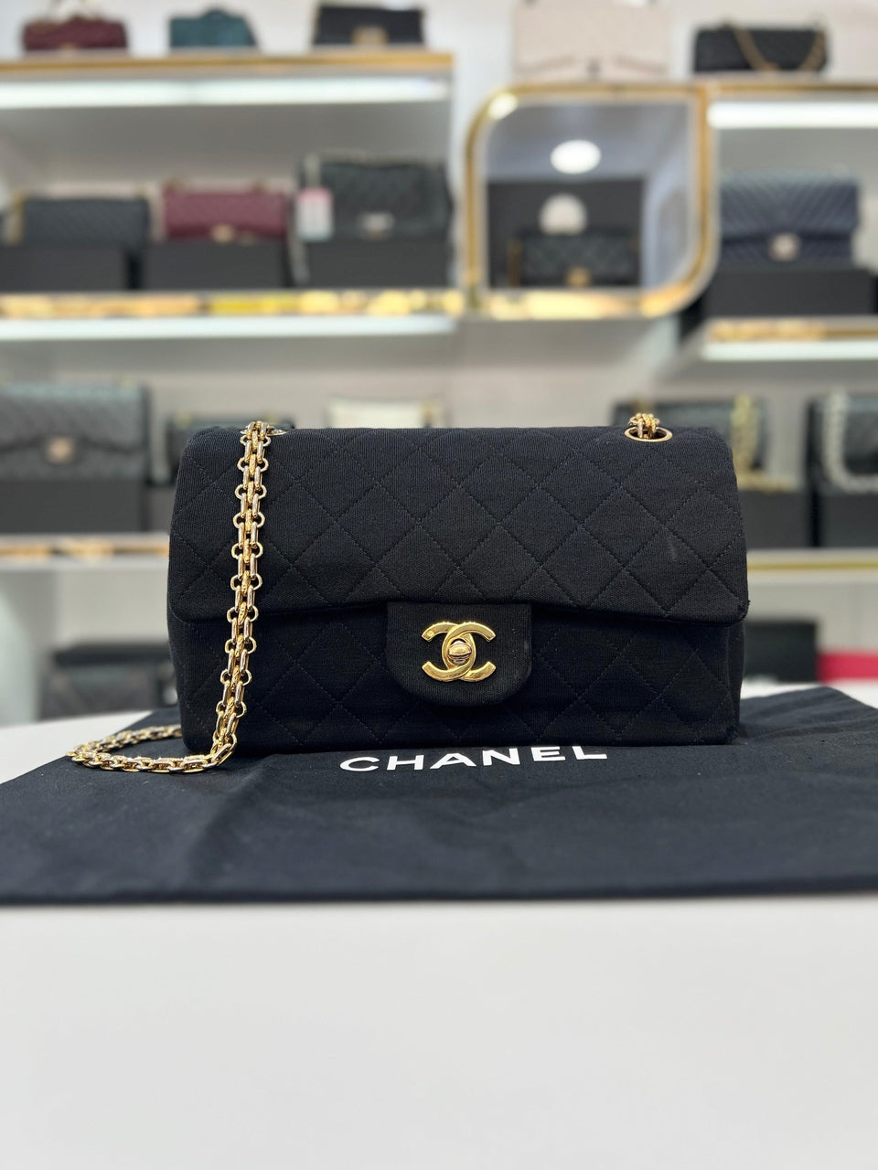 CHANEL Classic Double Flap Medium Shoulder Bag Black - Reeluxs 