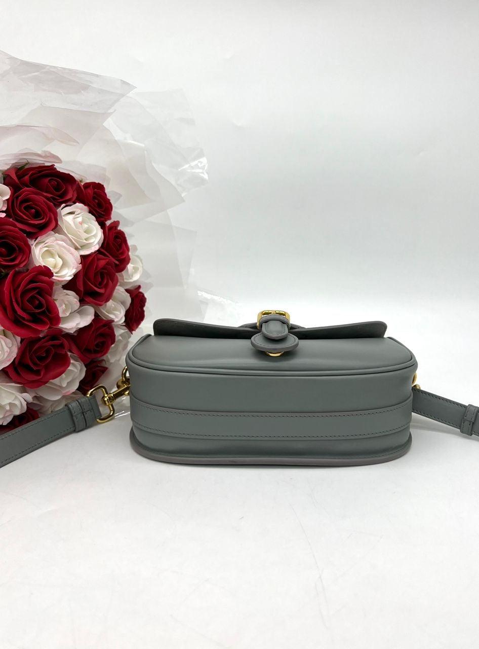 CHRISTIAN DIOR Calfskin Medium Bobby Flap Gray For Lady Sling Bag - Reeluxs 