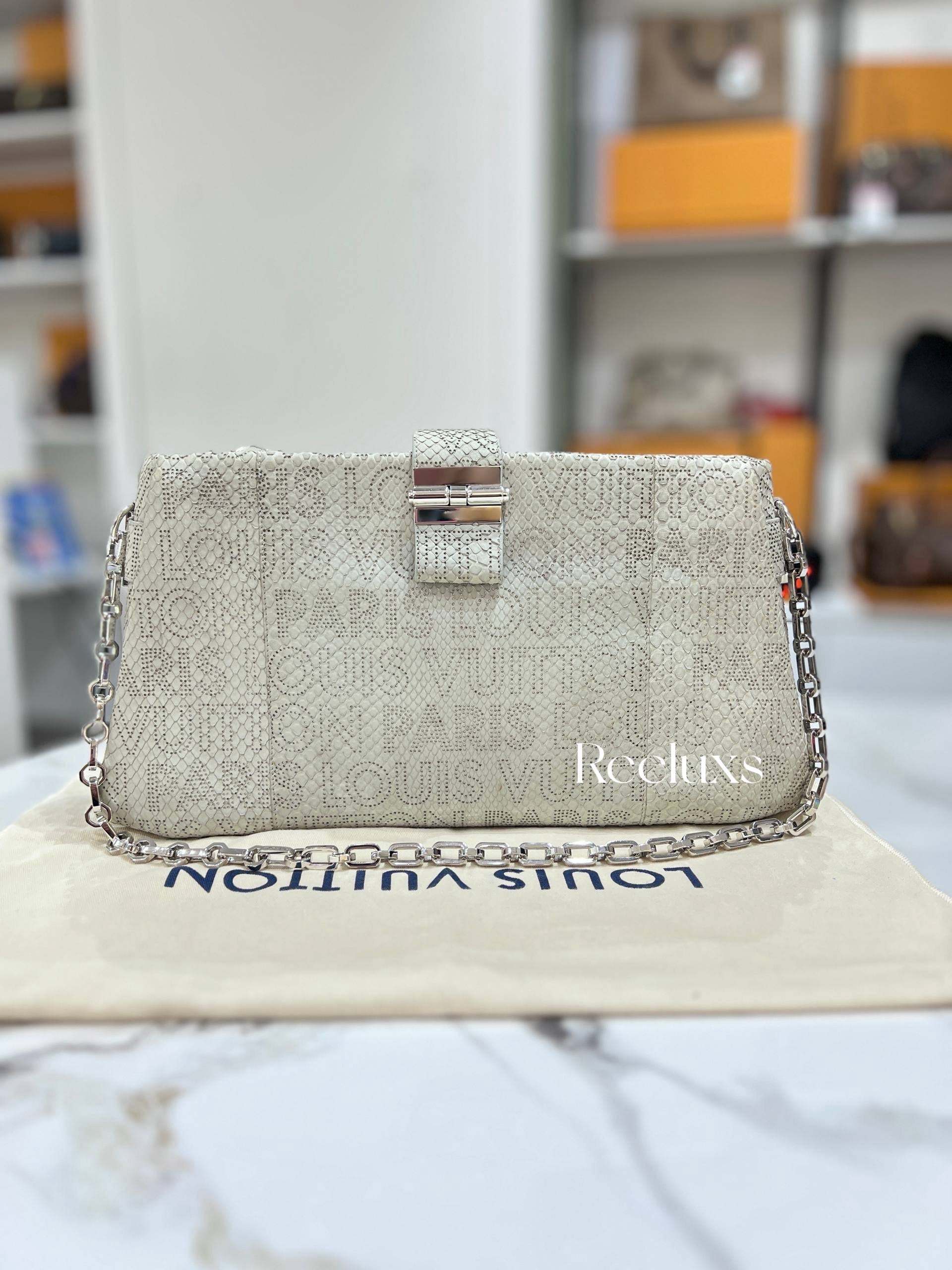 LOUIS VUITTON LV Limited Edition Python Perfore Lutece Shoulder Bag