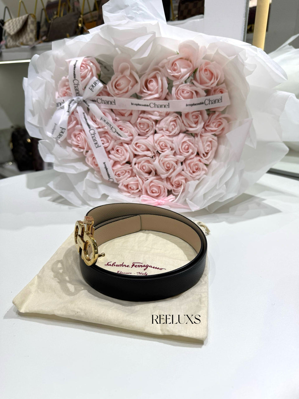 FERRAGAMO Reversible and Adjustable Gancini Belt