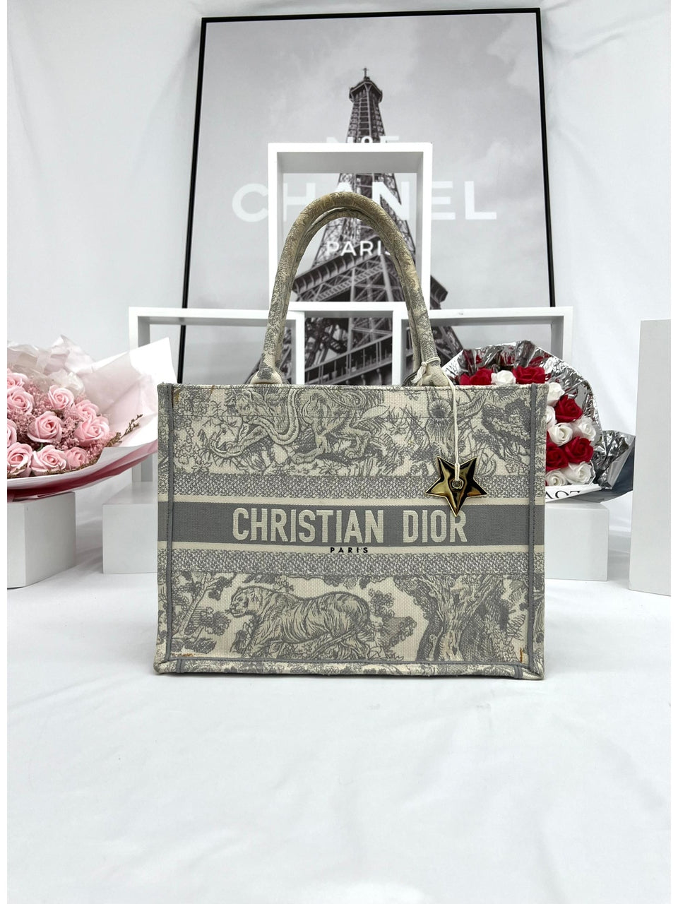 CHRISTIAN DIOR Medium Dior Book Tote - Reeluxs 