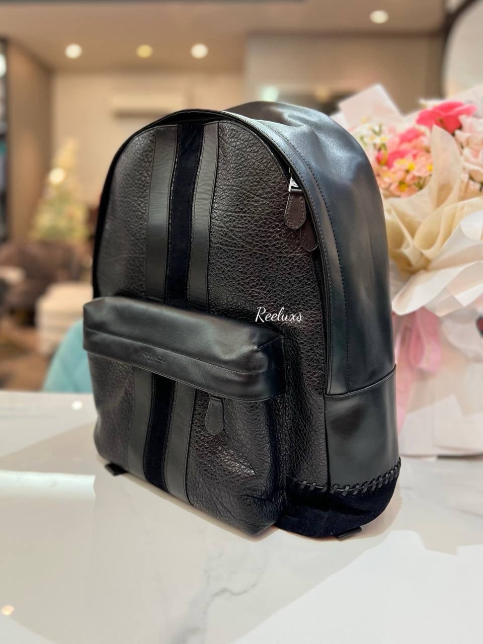 coach backpack charles Medium Charlie in Signature Canas With Cherry Motif Sport Calf Leather Coach Charles Sport leather backpack