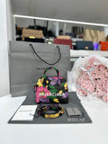 Balenciaga Ville  Multi-Color Lush Floral Print Top Handle Bag