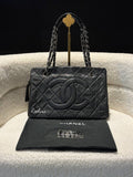 CHANEL Black Caviar Grand Shopper Tote Bag