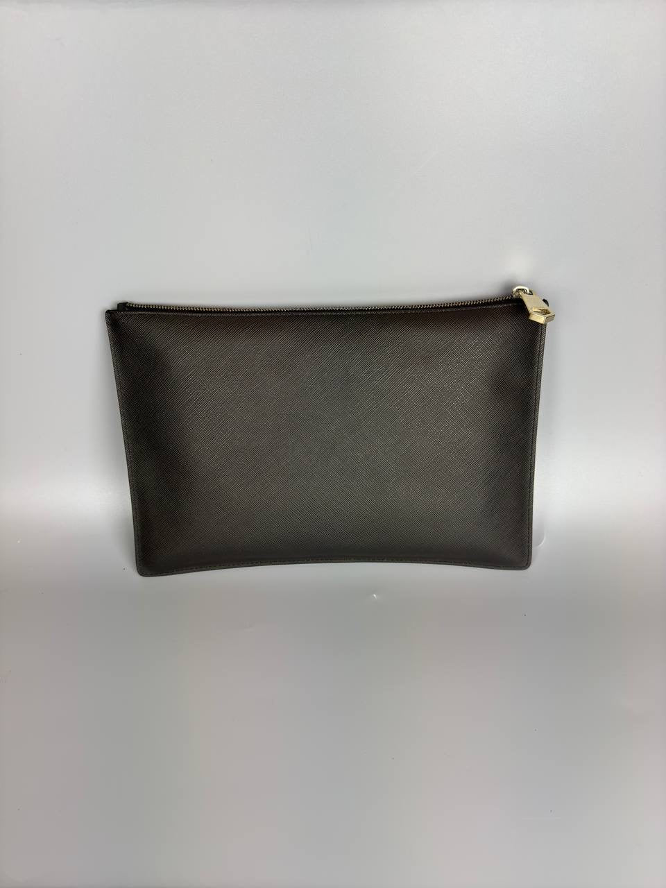 GIVENCHY Black Coated Canvas ' Pervert 17 ' Zip Pouch Clutch Bag
