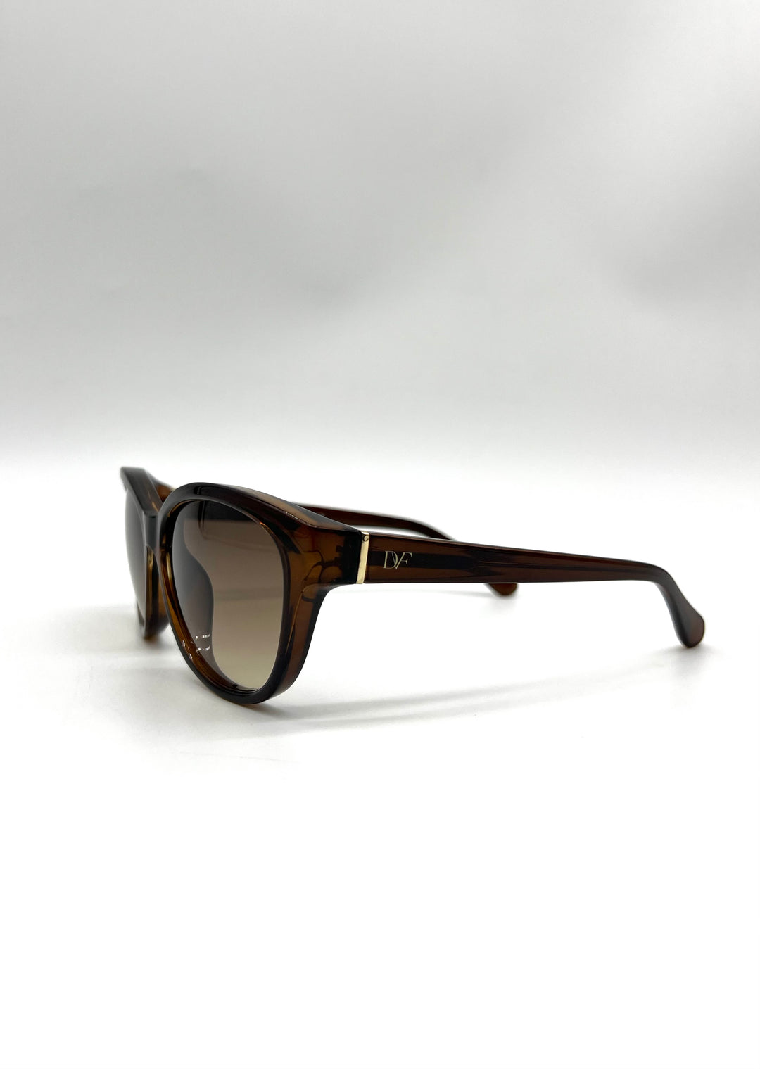 Diane von Furstenberg Sunglasses KATE DVF 611S 210 Clear Brown with Brown Lenses