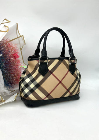 BURBERRY Super Nova Check Eden Bag Beige - Reeluxs 