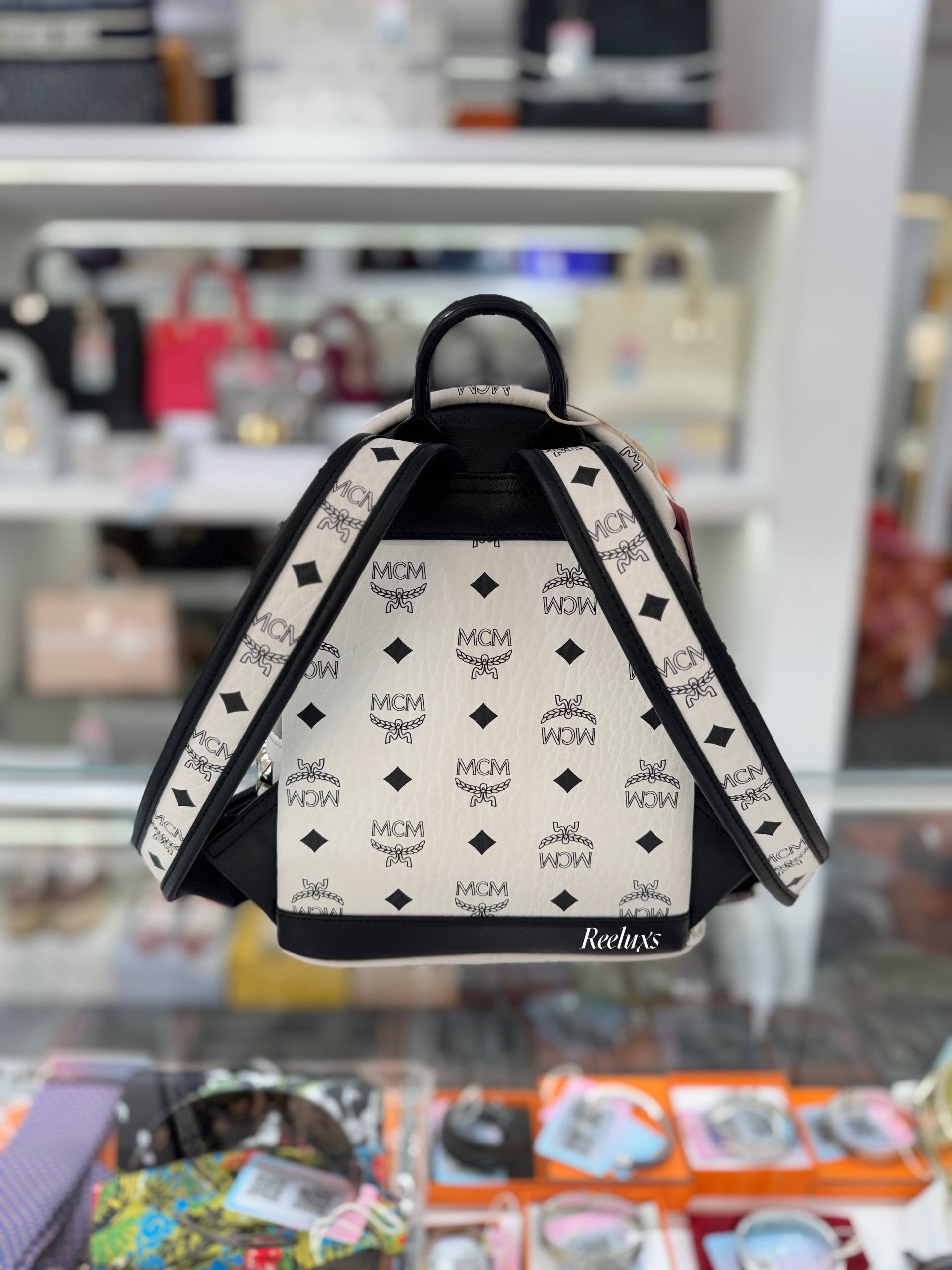 MCM Stark Side Studs Backpack In Visetos