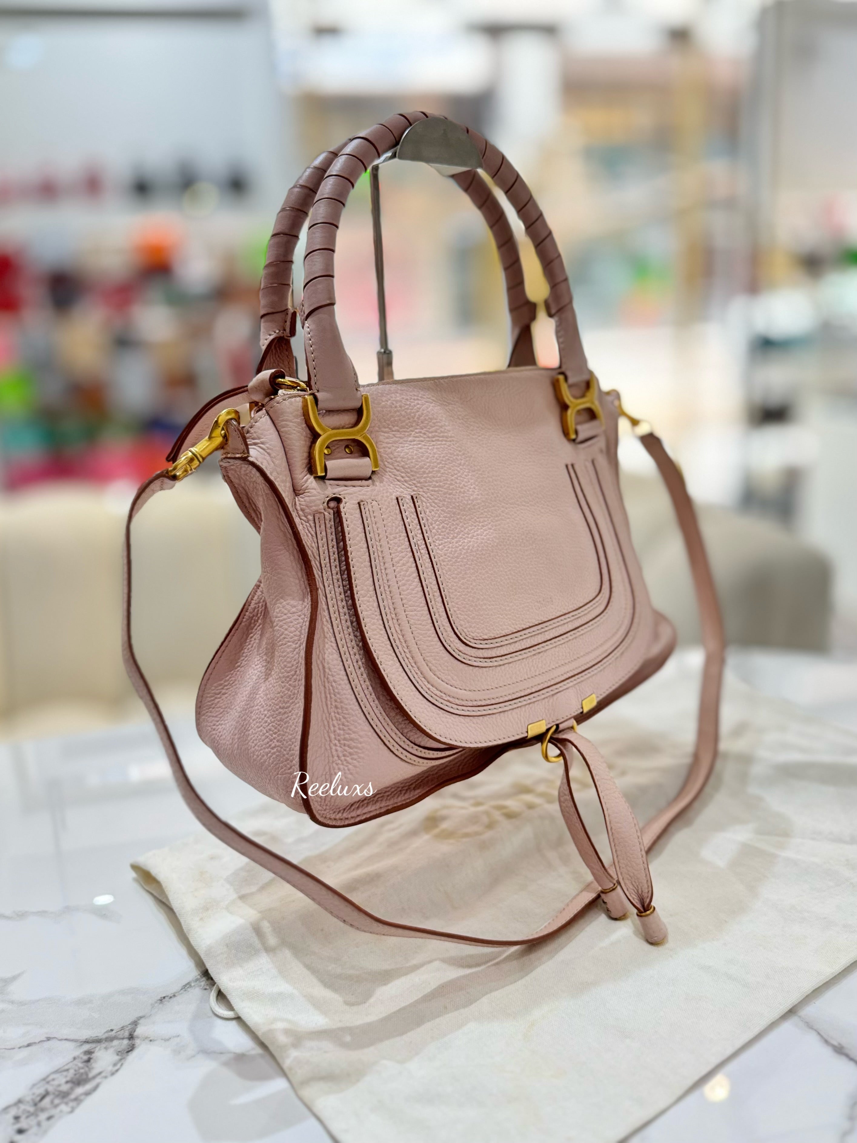CHLOE Marcie pink Leather Medium Shoulder Bag