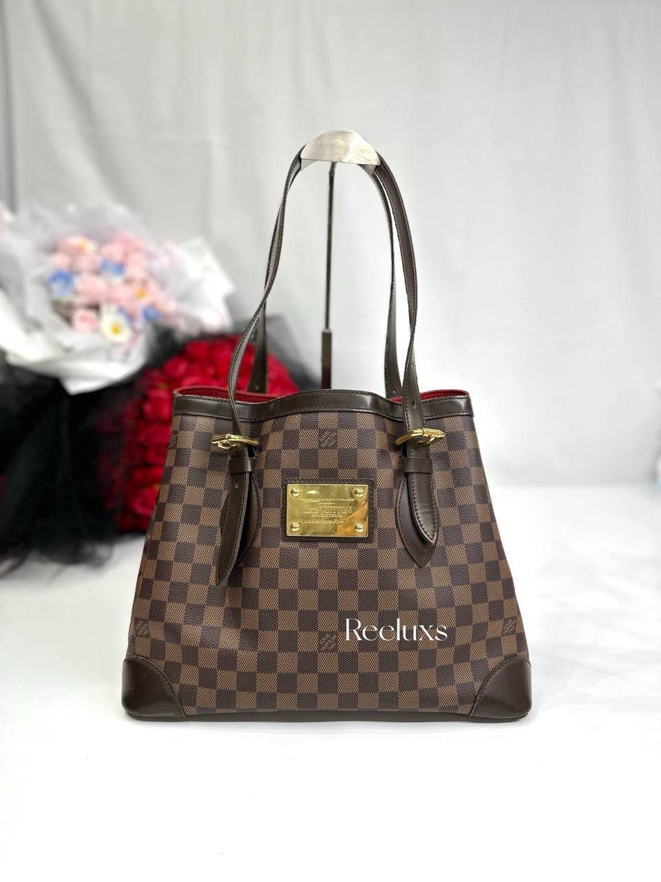 LOUIS VUITTON LV Damier Ebene Canvas Hampstead MM Shoulder Bag