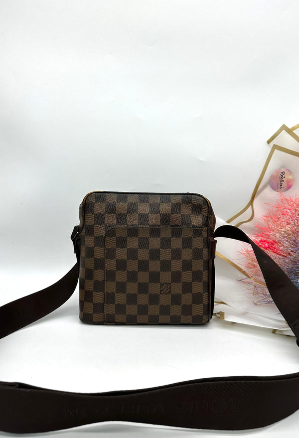 LOUIS VUITTON Brown Damier Ebene Canvas Olav PM Bag - Reeluxs 