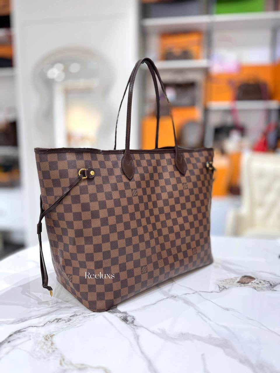 LOUIS VUITTON LV Neverfull GM Damier Ebene Canvas Tote Bag