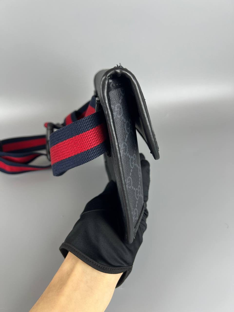 GUCCI Belt Bag In Black GG Superme Canvas